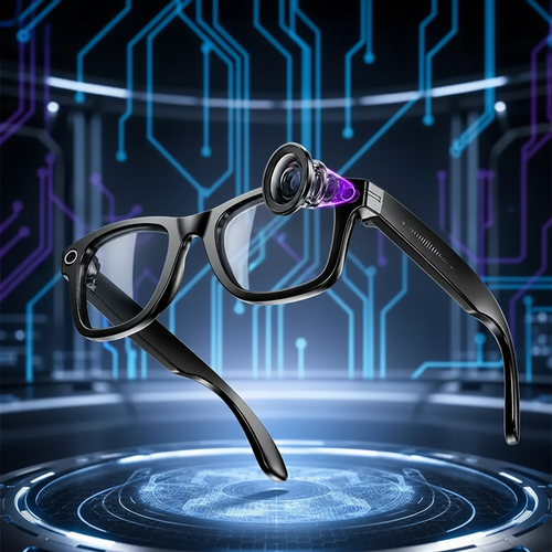 ULMIED Smart Camera Glasses, 8MP Camera for Everyday Recording, Hands-Free Wearable Glasses with Bluetooth Audio, Photochromic Lens, Outdoor Travel Glasses