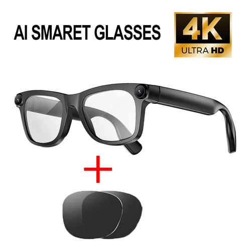4K HD AI Smart Glasses With Camera Video Recording AI Photo Recognit Smart Sunglassesion Bluetooth Call Translation Voice