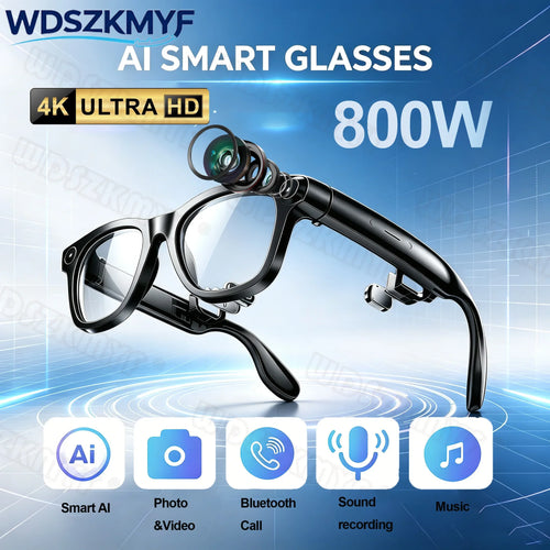 4K HD AI Smart Glasses With Camera Video Recording AI Photo Recognit Smart Sunglassesion Bluetooth Call Translation Voice